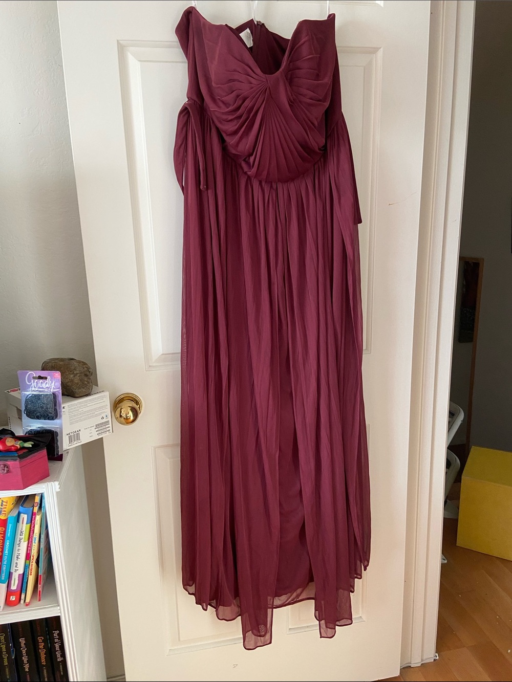 Full Length Wine Colored Formal Dress